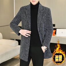 加棉加厚西装领大码中长款型男商务休闲青年外套男A03-P165，男装西服套装，星座310B-3