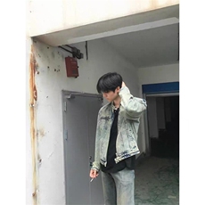 FFY2158-P68美式复古水洗垫肩短款牛仔外套做旧潮高级设计感，男装工装外套，电商B323A