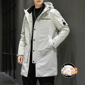 男士羽绒服2021新款韩版潮流中长款连帽加厚外套DS581T图片