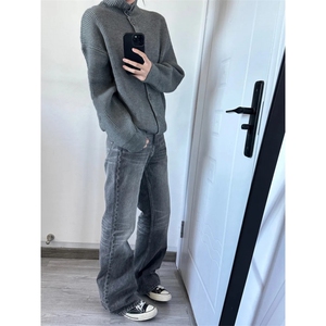 【有货】Z43CC-特P50 高领开衫毛衣男慵懒风单排纽扣针织衫外套图片