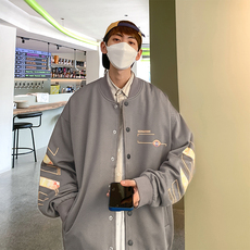 2025秋装新款针织时尚印花男士立领夹克外套棒球服JK836-P80，男装夹克，电商A006