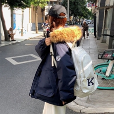 【升级款】派克服工装羽绒棉服oversize面包服外套Y902-P110网图，男装棉衣，电商B245