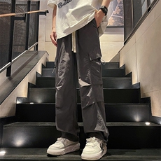 直播数据款春季新款多口袋伞兵裤宽松直筒休闲裤工装裤K502-P42，男装休闲裤，星座914-3