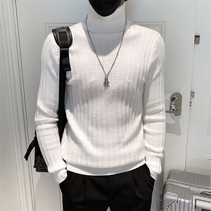 半高领毛衣男秋冬季休闲打底线衣潮流简约帅气套头针织衫 S589图片