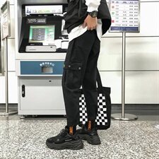 703港风男多口袋工装休闲裤束脚长裤迷彩水洗全棉，男装休闲裤，星座703