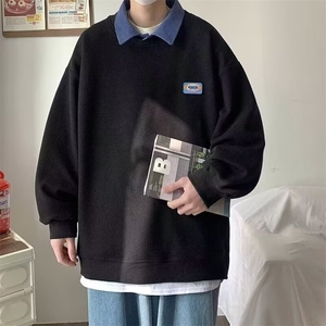 卫衣男女加绒新款高街潮牌外套宽松情侣套头衣服WY013加绒-P40