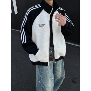 美式立领运动刺绣外套男 xh93-特p75图片