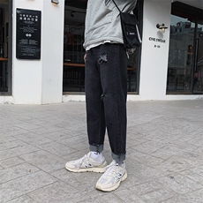 港风春季新款男士休闲百搭破洞牛仔裤韩版潮流百搭裤子7102-P35，男装牛仔裤，电商A318