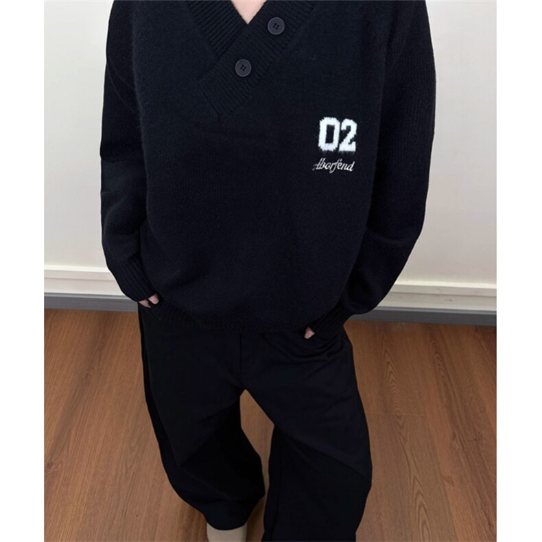 毛衣男款冬季慵懒风高级感V领百搭打底衫潮流毛线衣M2503,男装T恤,星座1116A（原606A-3）