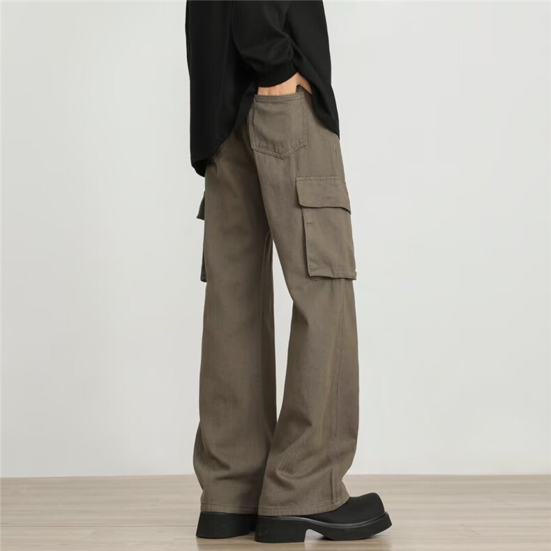 牛仔裤男士韩版潮流高街帅气百搭大口袋2024秋冬ins长裤K5752-P55，男装牛仔裤，星座412-3