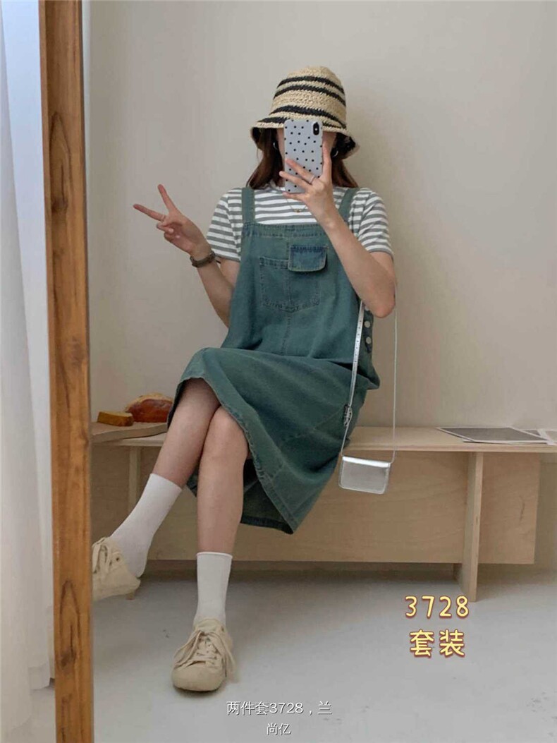 20025一套背带裙时尚百搭日常女,女装半身裙,洛丽兰可
