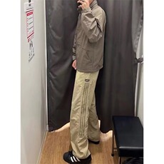 三条杠条纹拼接裤子男款夏季时尚速干尼龙工装裤直筒休闲运动裤潮，男装工装外套，星座1210-1