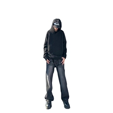 美式ins高街cleanfit重工艺水洗暗黑微喇牛仔裤货号K2401P60，男装牛仔裤，电商A063