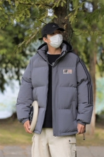已注册拼三条杠面包服宽松男女情侣连帽棉衣羽绒棉C408M1203P100，男装棉衣，电商C408(原B339-1)