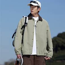 男士外套春秋季休闲潮牌翻领男2026新款撞色夹克上衣薄HS8522-P70，男装夹克，星座1206（原A206）