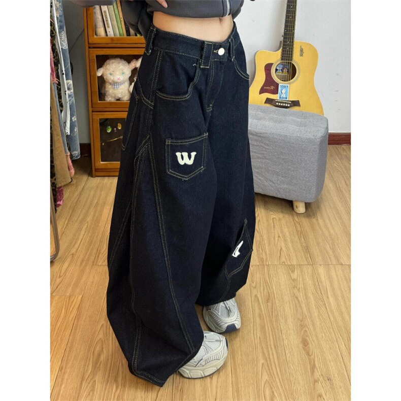 NZK066HH-特P57美式复古弯刀宽松百搭垂感牛仔裤，男装牛仔裤，星座1007（原301D）