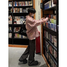 【网图有货】泡泡纱格子衬衫男款色织格纹长袖衬衣T13CC-P42，男装衬衫，星座1007（原301D）