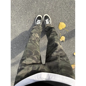 新款美式复古vibe风迷彩裤百搭修身显高男女同款直筒微喇裤 N47图片
