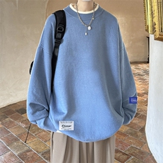 控78假两件毛衣男大码加绒针织衫男毛线衣M80062-P55加绒P70，男装针织衫/毛衣，电商A040
