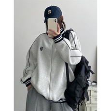 1506-1/W68261/P53美式小香风复古米白色棒球服短外套男春季百搭，女装短外套，星座1506-1