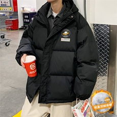 港风冬季新款连帽羽绒服男潮宽松印花圆标新YR6131P225控298，男装羽绒服，电商A268A