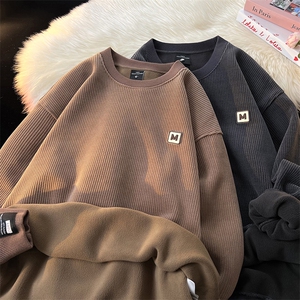 高品质日系潮牌保暖打底衫秋冬加绒加厚卫衣男WY28-P55图片
