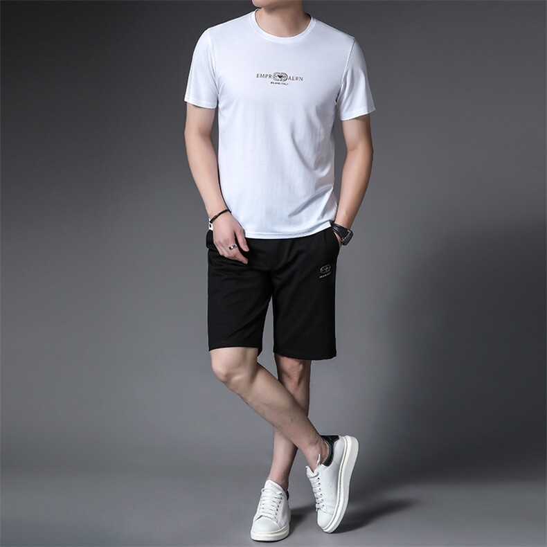 中老年运动套装男夏季短袖短裤运动服时尚休闲polo衫爸爸夏装套装,男装T恤,电商B212（原钱塘6029）