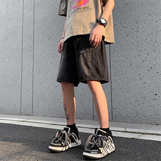 复古牛仔短裤男生夏季直筒水洗做旧宽松休闲五分中裤潮55041-p35，男装牛仔裤，星座1008