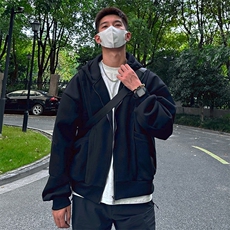抖音得物高品质二开25秋冬美式重磅宽松结构设计连帽卫衣外套W78，男装卫衣，电商A486-1