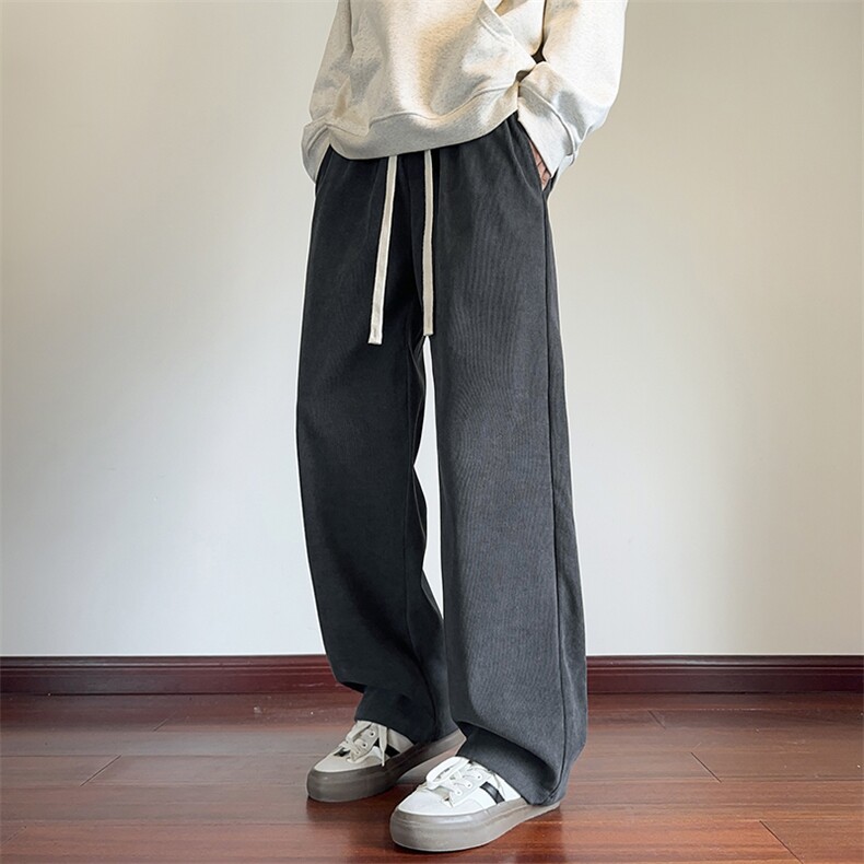 2025年秋冬新款港风灯芯绒裤子男裤直筒休闲裤宽松百搭男961-P43，男装休闲裤，星座1006-1
