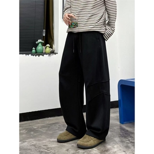 高品质秋季弯刀卫裤男宽松拖地阔腿休闲长裤K2505特P65加绒75图片