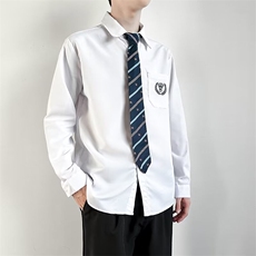 送领带长袖衬衫男情侣JK制服衬衫学院风学生班服衬衣CK01，男装衬衫，星座1116A-1（原606A）