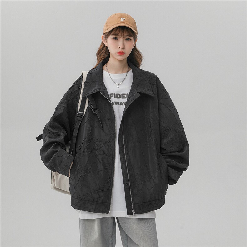 中性风夹克女大码M-5XL夹克男情侣美式百搭外套女JK8742P75控108,男装夹克,星座227-7