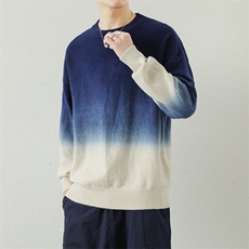 韩版潮牌渐变色吊染针织毛线衫MY2120P65，男装针织衫/毛衣，星座914