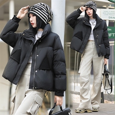 现货新款冬装2024年韩版纯色休闲新90绒白鸭绒羽绒服，女装羽绒服，琦鑫阁（原依鑫阁）