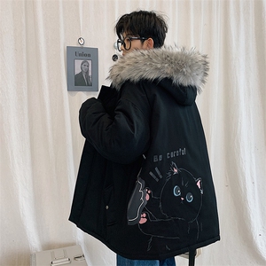 MM48116-P130冬季大毛领棉衣男士大码加厚棉袄男棉服,女式新款毛呢外套搭配图片图片