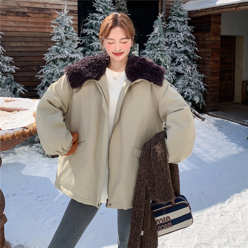 韩版冬季新款羽绒服女中长款加厚保暖白鸭绒大翻领派克服休闲外套,女装羽绒服,维壹