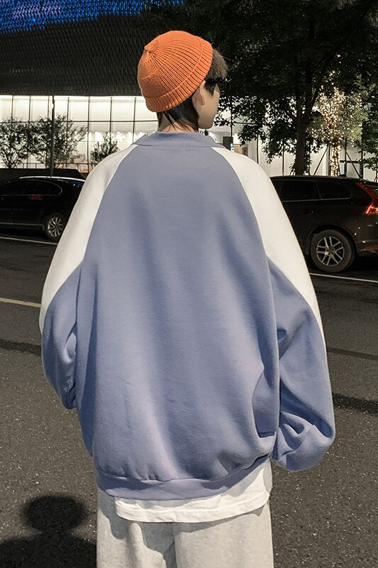 2021秋冬季情侣港风加绒卫衣男宽松圆领休闲大码潮牌长袖P50,男装卫衣,星座410-6（原星座1304-1）