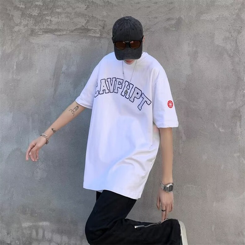 夏季宽松圆领半袖男潮牌短袖T恤情侣刺绣字母休闲打底衫T0024-P28,男装T恤,星座308B-1