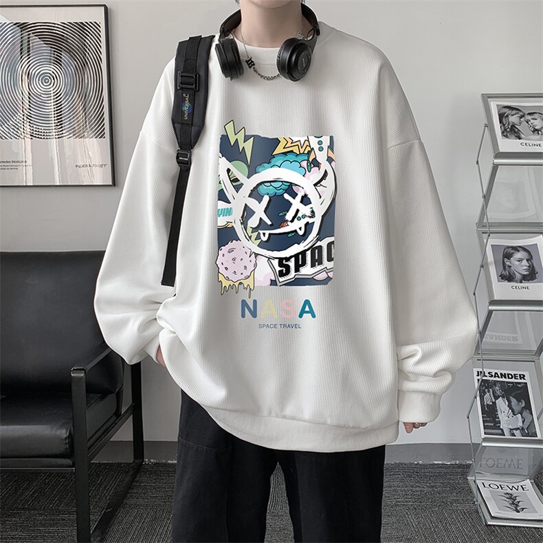 华夫格卫衣圆领卫衣男大码长袖t恤男外套HW76275-P30,男装卫衣,电商A040