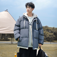 现货抖音得物二开三防加厚假两件拼接连帽棉衣冬季棉服LL9999，男装棉衣，电商A486