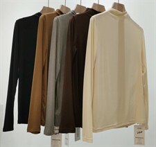 新款半高领纯色高弹打底面料富含羊毛成分手感也是软软五色M、L，其它，简 影