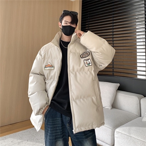 23冬装新品 美式立领情侣宽松棉服加厚pu皮棉衣外套男D333 P118图片