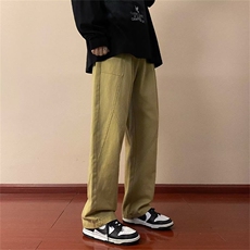 新款日系复古裤子男春季直筒休闲工装裤潮牌宽松阔腿裤G2931-p36，男装休闲裤，星座1008