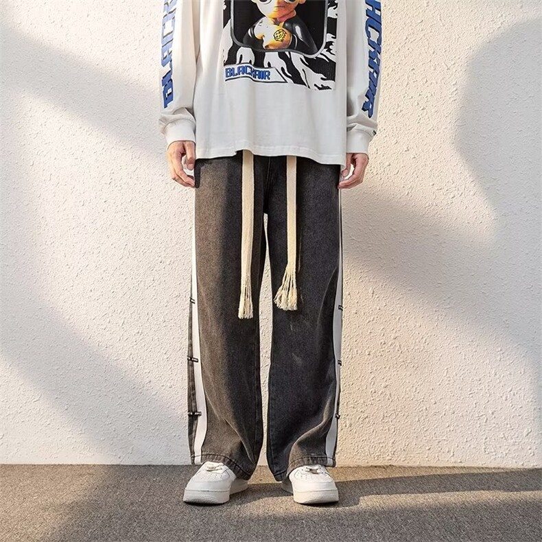 牛仔裤男秋季潮大码休闲裤子高街KJ39P43,男装牛仔裤,星座1116-2