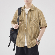 定织提花泡泡纱面料定制图案男休闲衬衫外套A329-Z236-P65，男装衬衫，电商A329