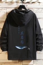 JK41261-P85纯棉连帽夹克男士大码工装男上衣外套砖墙挂拍，男装夹克，电商A040A