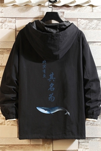 JK41261-P85 纯棉连帽夹克男士大码工装男上衣外套 砖墙挂拍图片