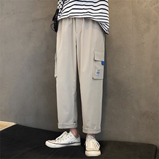 加绒2021九分裤男潮流宽松运动休闲工装裤5106-P30加绒批35，男装休闲裤，星座718-1
