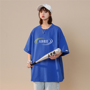 2023夏季新款 几何字母印花时尚简约港风宽松短袖T恤T808/P28控39图片